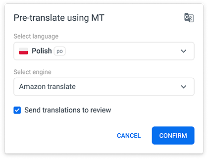 Localazy Machine Translation Pre-Translate